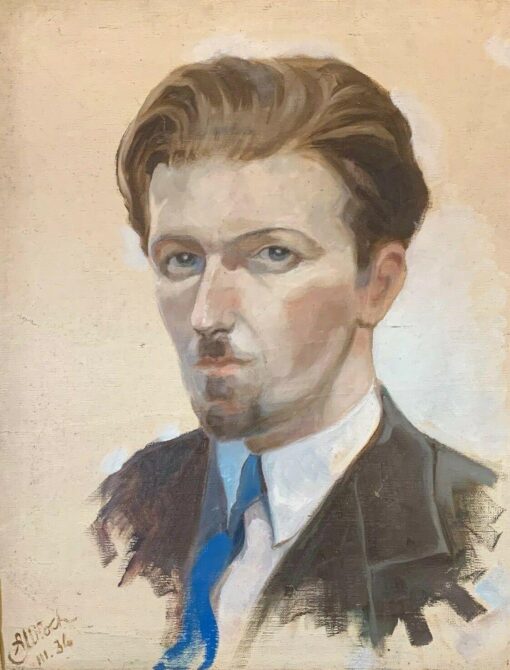 HENRI MILOCH (1898-1979) SIGNED 1930'S OIL PAINTING - PORTRAIT OF A DAPPER GENT