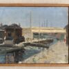 GENEVIEVE ZONDERVAN (1922-2013) FRENCH IMPRESSIONIST OIL PAINTING - CANAL LOCK