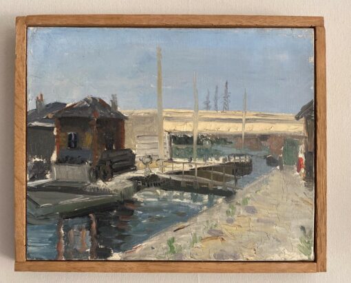 GENEVIEVE ZONDERVAN (1922-2013) FRENCH IMPRESSIONIST OIL PAINTING - CANAL LOCK