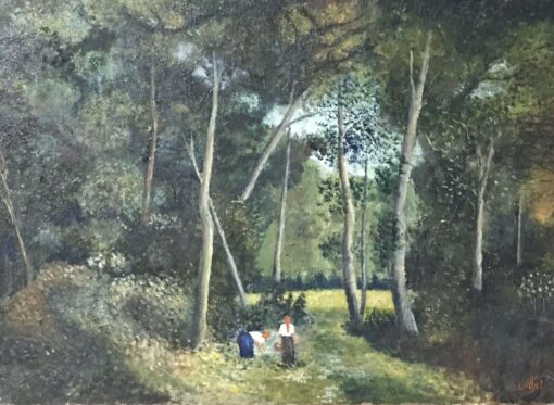 FERNAND AUDET (1923-2016) SIGNED FRENCH IMPRESSIONIST OIL - PICKING WILD FLOWERS