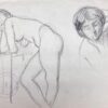 French Impressionist Nude Female Figures Pencil Sketch
