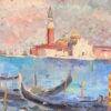 The Grand Canal Venice Mid 1900-1999 1950's French Post-Impressionist Oil