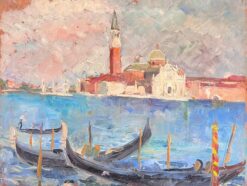 The Grand Canal Venice Mid 1900-1999 1950's French Post-Impressionist Oil