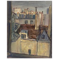 Rue Jacob Paris Rooftops 1950 Superb Original French Post-Impressionist Oil