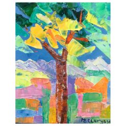 Bright & Colorful French Impressionist Oil Painting Abstract Palm Tree