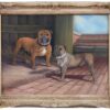 Fine English Dog Painting Portrait of Staffordshire Bull Terriers 'Tess & Jim'