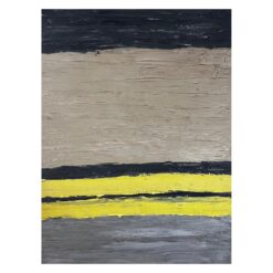 Huge 1900-1999 French Expressionist Abstract Oil Painting Black Grey Yellow