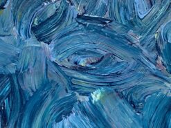 SALLY BRADSHAW (b.1962) CONTEMPORARY BRITISH PAINTING - WACKY BLUE PATTERNS