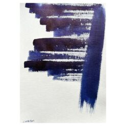 Abstract Expressionist British Original Painting Shapes Patterns Blue & White