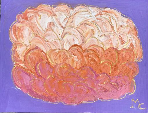 Bright & Colorful French Impressionist Oil Painting Purple and Pink Abstract