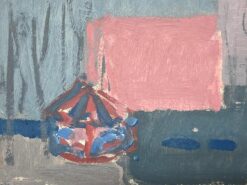 1900-1999 German Modernist Oil Painting Circus Tent Landscape