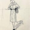 1950’s Fashion Illustration Original Painting Of A Chic Lady