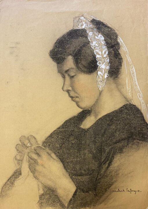 1900s Original French Atelier Life Drawing Portrait Of Gentleman