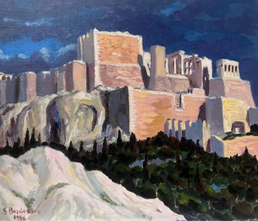 Contemporary French Impressionist Oil European Ancient City Fortress Landscape