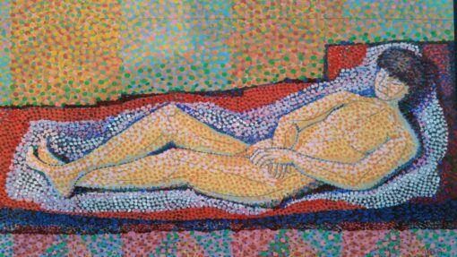 French Neo-Impressionist Pointillist Reclining Nude Mid 1900-1999 Painting