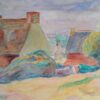 Provence Village Landscape Post-Impressionist 1940's Painting