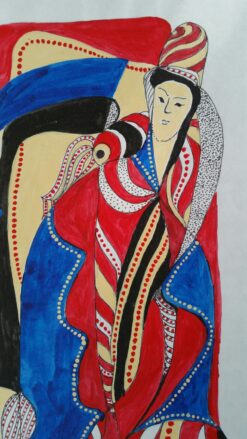 French Futurist Abstract Figure Mid 1900-1999 Signed Painting