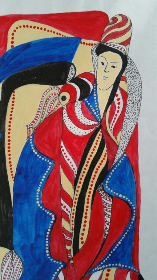 French Futurist Abstract Figure Mid 1900-1999 Signed Painting