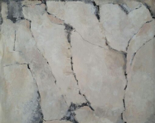 Parisian Abstract Expressionist Original Oil Painting - Neutrals. Signed.