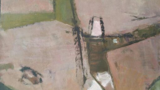 Parisian Abstract Expressionist Original Oil Painting - Pinks, Greens, Charcoal