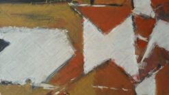 Parisian Abstract Expressionist Original Oil Painting - Terracotta and Ochre