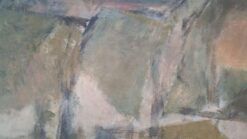Parisian Abstract Expressionist Original Oil Painting - Green, Greys, Neutrals