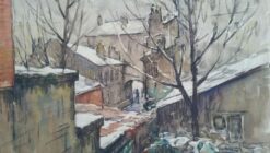 Ecole de Paris Mid 1900-1999 City Architectural Winter Scene
