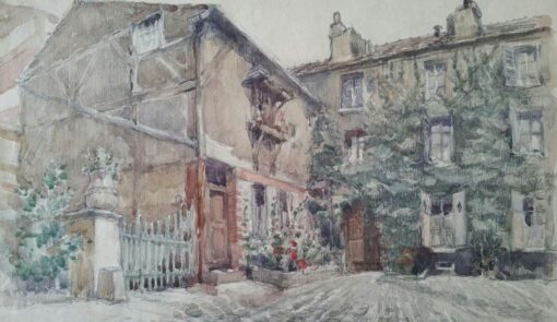 Ecole de Paris Mid 1900-1999 Paris: Atelier Studio French Watercolour