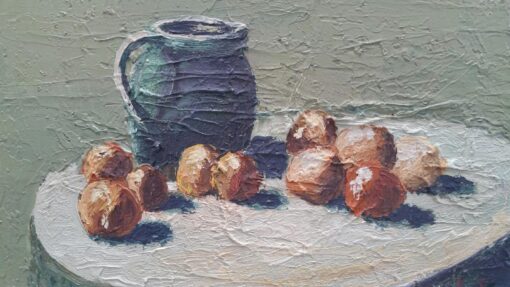 Mid 1900-1999 French Impasto Oil Painting on Canvas Still Life