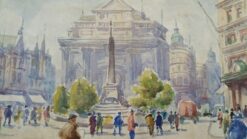 Mid 1900-1999 Impressionist De Brouckere Brussels Belgium,