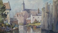 Mid 1900-1999, Ghent, Belgium Chateau des Comtes from Hoofdbrug