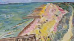 1900-1999 French Oil Painting High Summer Coastline