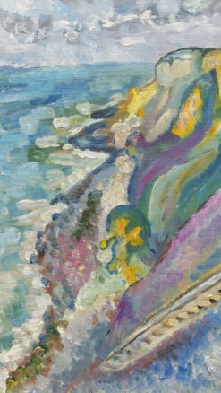1900-1999 French Oil Painting Rocky Coastline