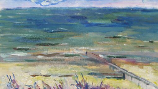1900-1999 French Oil Painting A Summer Sea View