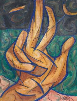 1900-1999 French Modernist Gouache Painting The Golden Hand