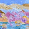 Colorful French Landscape Impressionist Oil Painting Pastel Mountain Scene