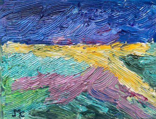 Bright & Colorful French Landscape Impressionist Painting Oil Impasto