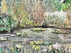 Waterlily Pond Large Post Impressionist Oil Painting