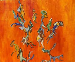 Bright & Colorful French Abstract Oil Painting Amazing Shapes & Colors