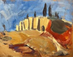 1900-1999 German Modernist Oil Painting Over The Cliffs