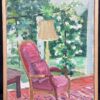 1900-1999 French Post-Impressionist Oil Pink Chair in Interior Garden Roo