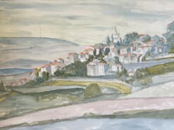 1950's French Modernist/ Cubist Painting - Soft French Landscape