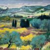 Provence Landscape Fine French Impressionist Signed Oil Painting Red Roof Houses