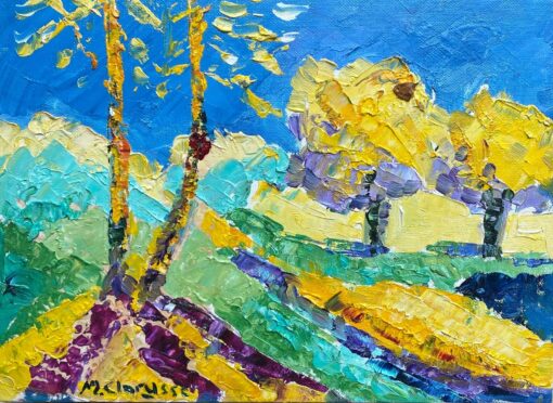 Impressionst Oil Painting French Painting Sunset with Trees