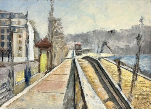Snowy Rooftops French Thick Impasto Oil