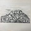 1950's Modernist/ Cubist Painting - Black and White Roof Top Town Landscape