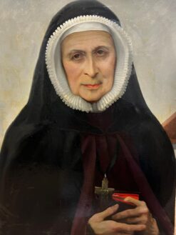 1800-1899 French Portrait of a Nun Large Oil Painting 1898