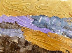 Muted Colours French Impressionist Oil Painting Gold and Purple Landscape