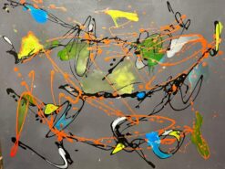 Colourful Abstract Acrylic Painting Contemporary British Artist