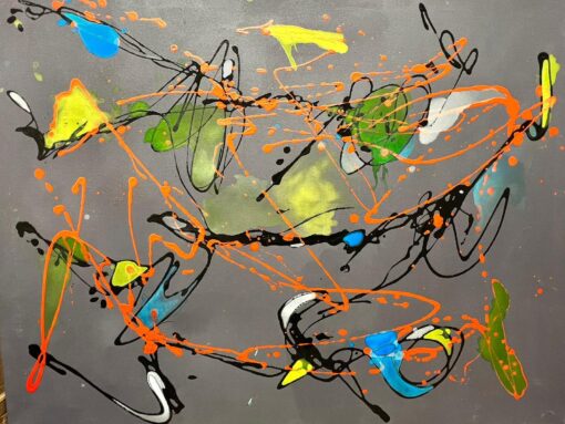 Colourful Abstract Acrylic Painting Contemporary British Artist